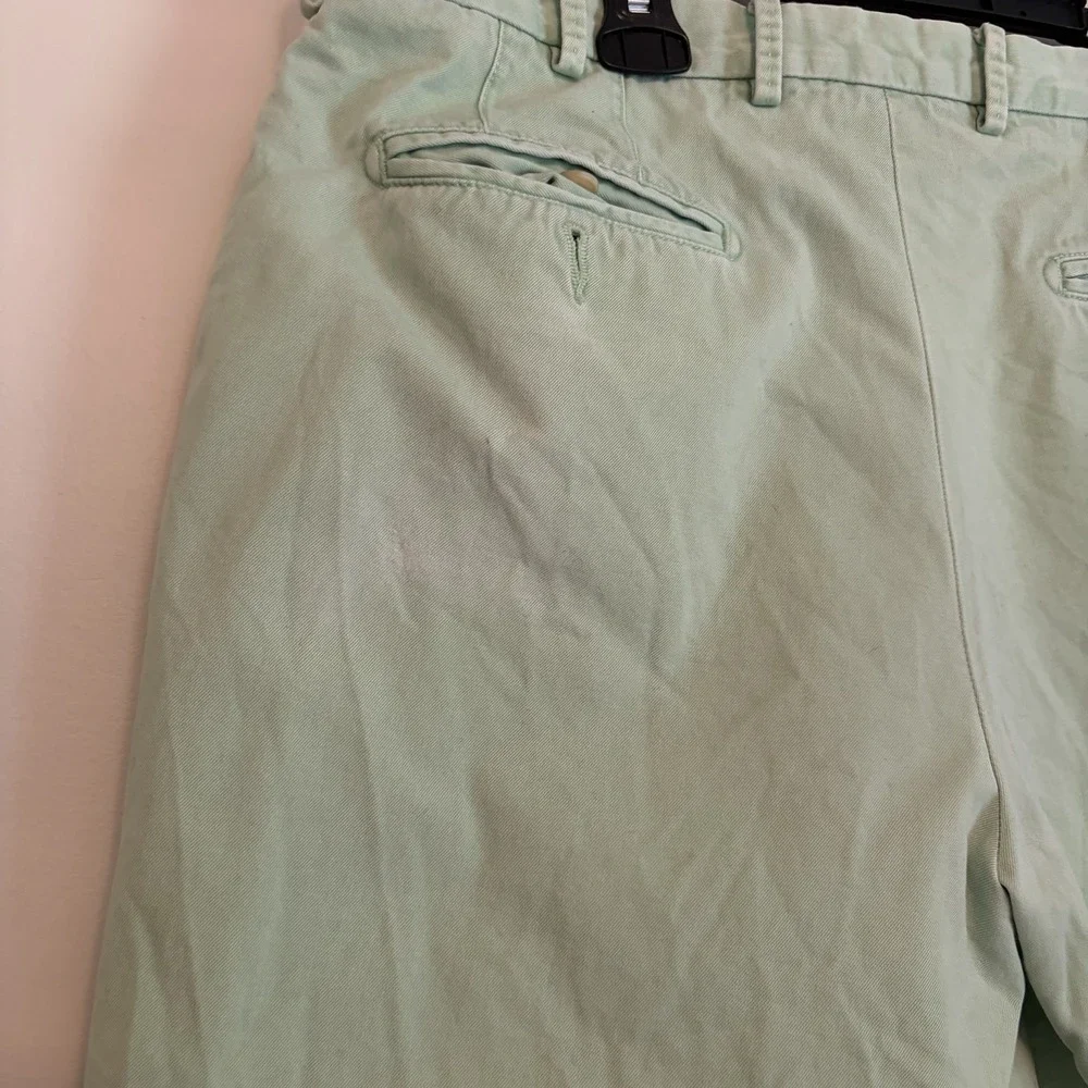 Peter Millar 33 Pima Cotton Chino Shorts Casual Preppy Green Flat Front